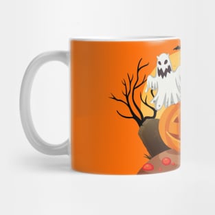 Happy Halloween Fright Fest Ghosts and Pumpkins - NYC Stitch Studio Mug